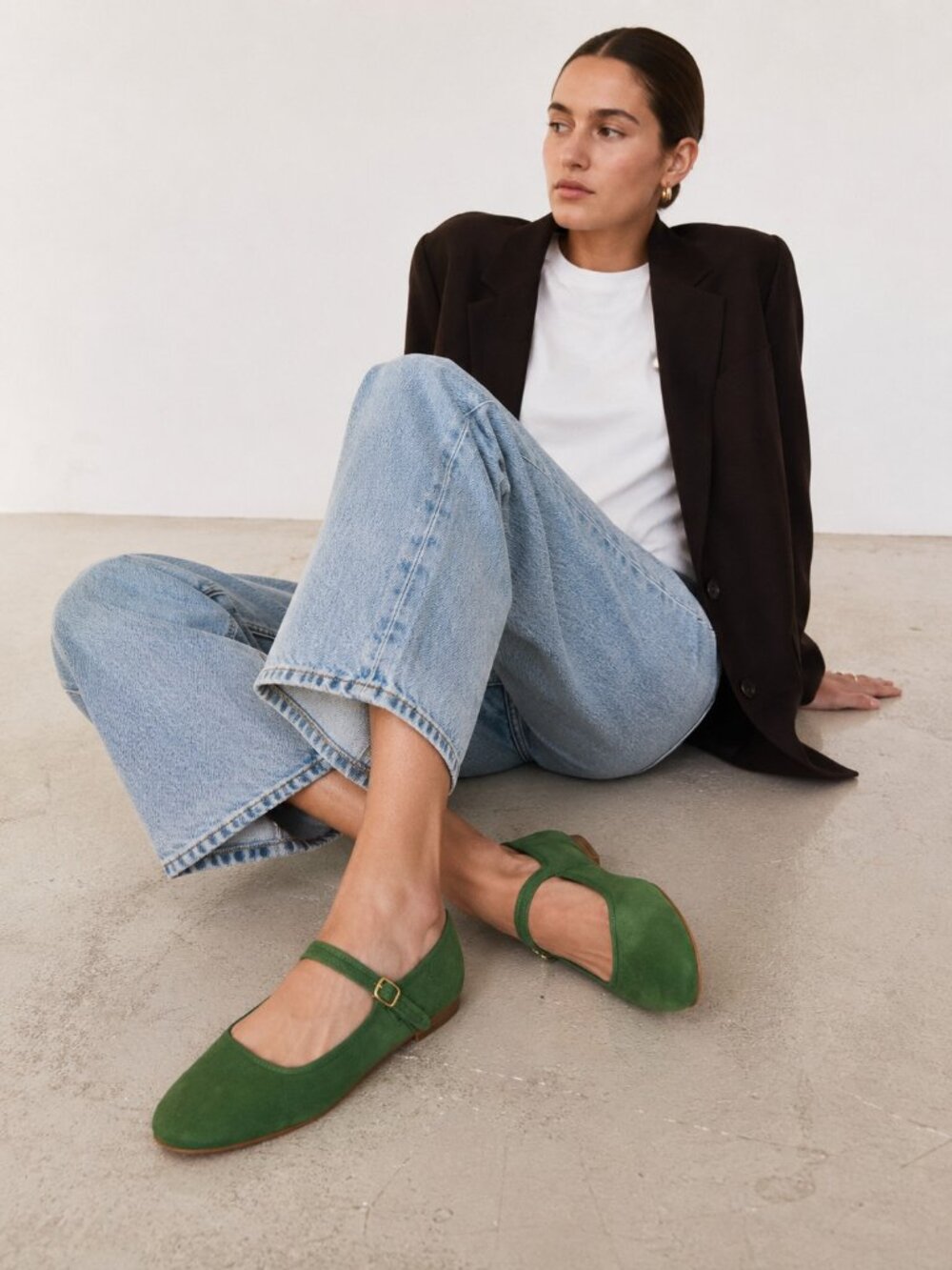 Caron Callahan Green Suede Mary Jane Flats EU 41 US 10 Suede Spain Shoes